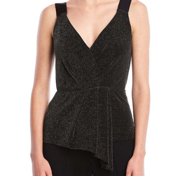 NWT BAILEY/44 Lauren Hutton Gold Sparkle Wrap Top - Picture 1 of 6